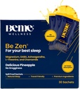 BeMe BeZen Sleep Aid Supplement Natural Without Melatonin - 2X Absorption Than Pills - Dormire per Adulti con Magnesio, Ashwagandha, Camomilla, L-Theanine & GABA - Delizioso ananas