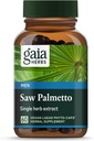 Gaia Herbs Saw Palmetto - Soporta la función saludable de la próstata para los hombres - Contiene Saw Palmetto y Lecithin de la semilla de girasol para apoyar la salud de los hombres - 60 Vegan Liquid Phyto-Capsules (30-Day Supply)