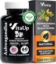 Ashwagandha Capsules 1310mg with Black Pepper - USA Made Ashwagandha Kosttilskud til afslapning Support, Normal Kognitiv Funktion & Balancerede Energiniveauer - 60 Caps