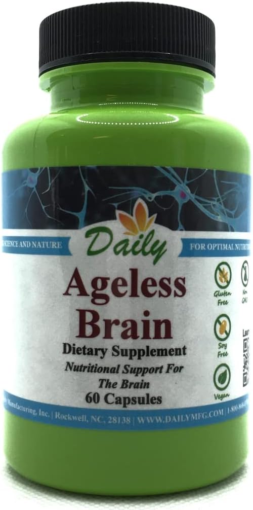 Daily Manufacturing Ageless BrainTM (Methylfolate, B12, Resveratrol, Lutein, Zeaxanthin, Ashwagandha Extract, Curcumin, Astaxantin & Inulin)
