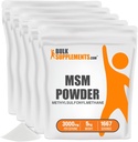 BulkSupplements.com Порошок MSM - Метилсульфонилметан, добавка MSM - чистый порошок MSM, 3000 мг - для здоровья суставов, без глютена, 3000 мг на сервирование, 5 кг (11 фунтов) (пакет 5)
