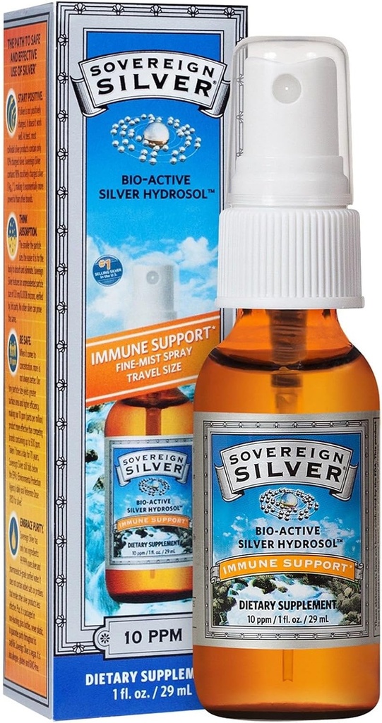 Suveräänne Silver Bioactive Silver Hydrosol 10 PPM Fine Mist Spray, 1 Ounce