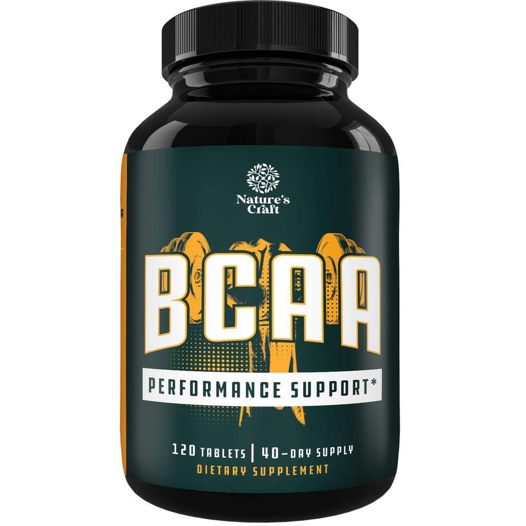 Branch Chain Amino Acids Supplement - Vegan BCAA Tablets Post Workout Muscle Recovery and Muscle Growth Support - Branched Chain Amino Acids Supplement for Men and Womens Workout Recovery 120 Count