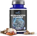 10-in-1 W/Cordyceps, Reishi, Shiitake & Lions Mane, Nootropic Dietary Supplement for Gut Microbiome, Focus, Energy & Vitality - 60 kapsulak