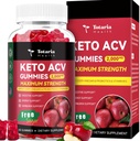 Totaria Keto ACV Gummies - 2000mg Apple Cider Vinegar Gummies Sugar-free Podpora Stature Zdravje s probiotiki, B12, Keto Dopolnila za ženske in moške, 60 grofov