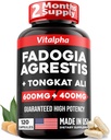 Ultra Concentrated 86,000mg Fadogia Agrestis Tongkat Ali Blend – 200:1 Tongkat Ali + 10:1 Fadogia Agrestis + Bioperine - Maximum Strength Blend for Athletic Performance & Muscle Mass - 120 V-Caps