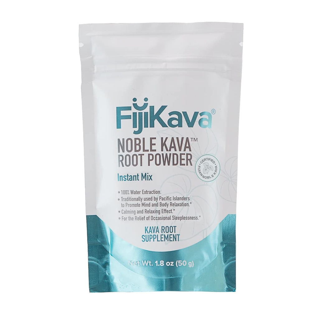 FijiKava Instant Kava Kava Powder 50g – Premium Kava Root Powder with High Kavalactone Content – Natural Relaxation Aid for Calmness, Stress Relief, and Sleep Support – Easy-to-Mix
