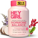 Hey Girl Hormone Balance for Women – 12in1 for Menopause, PCOS, PMS, Mood, Hot Flash, Hormonal Support – w Myo-Inositol, Berberine, Maca Root, Black Cohosh, DIM, Dong Quai