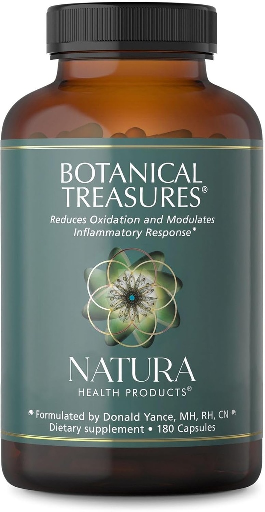 Natura Health Products Botanical Treasures supplement - Supports Broad-Spectrum Antioxidant Activity- Featuring Turmeric, Ginger, Green Tea, Black Pepper, Trans-Resveratrol, Black Cumin (180 Capsules)