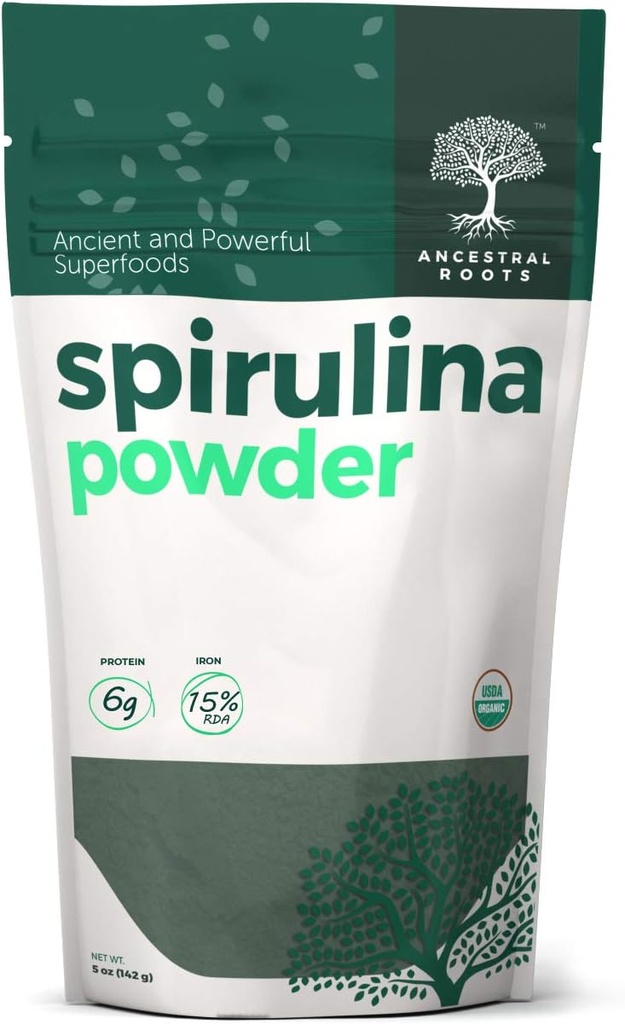 Roots anumpcionals - Spirulina Powder (5 oz) USDA Certified Vega Spirulina Powder 100 Polfod per a la implementació d'Optemal i Imne.