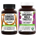 FarmHaven Milk Thistle 120 Capsules and Turmeric Curcumin 90 Capsules
