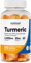 Nutricost Turmeric Gummies 2,000mg 서빙 당 Tumeric (120 Gummies) - 60 서빙