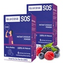 Glucose SOS Glucose en poudre avec Dextrose naturel, absorption rapide Qui se dissout instantanément dans votre bouche sans eau nécessaire, Berry Medley 12 portions
