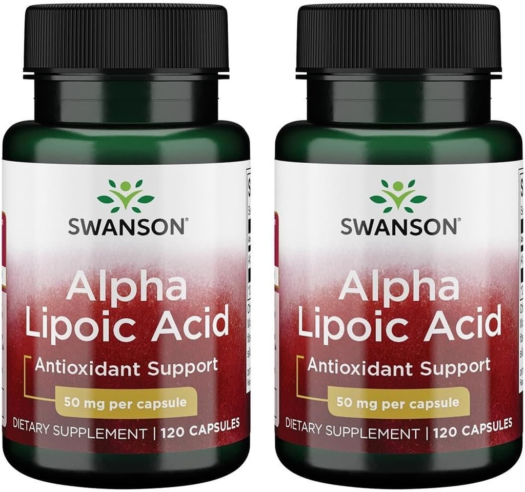 Swanson Alpha Lipoic Acid 50 Milligrams 120 kapselia (2 pakkaus)