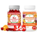 Lunakai Vitamin B12 and Vitamin E Gummies Bundle - 3000 mcg Gummies for Adults Energy Support and Bone Health - 250 mg 1000 iu Natural VIT E Plus C Supplements