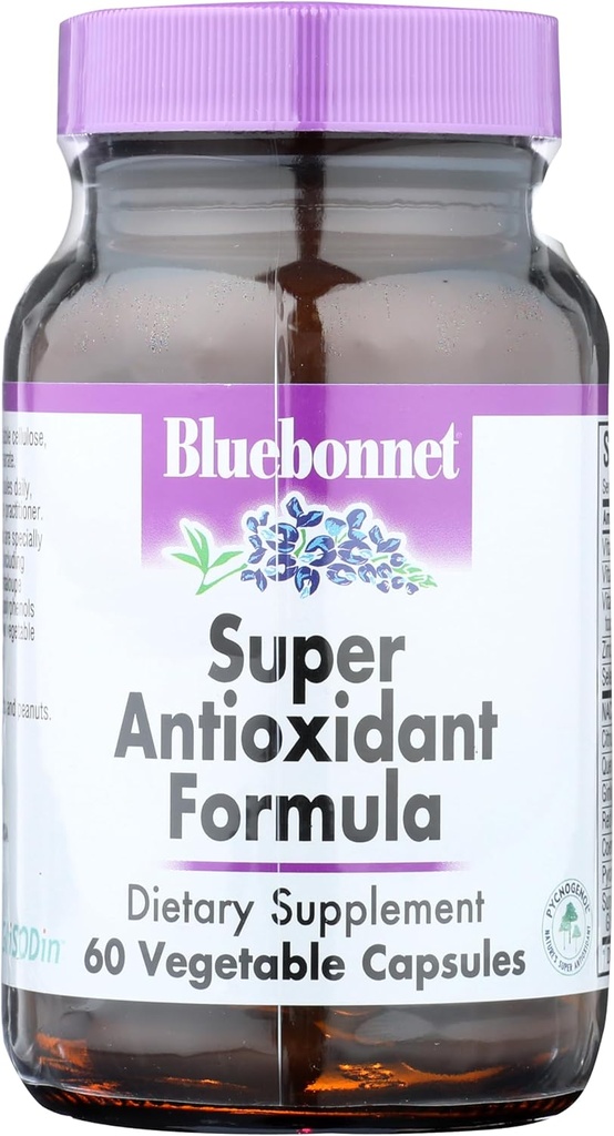 BlueBonnet Super antioksidantas Formulės vegetariškų kapsulių, 60 Count, Balta