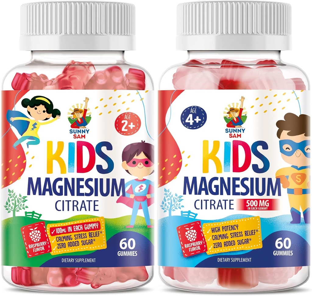 Magnesium Gummies для дітей & дорослих - Калм Магнію Chews - Magnesium Citrate Смішні добавки для підтримки настрою та м'язів