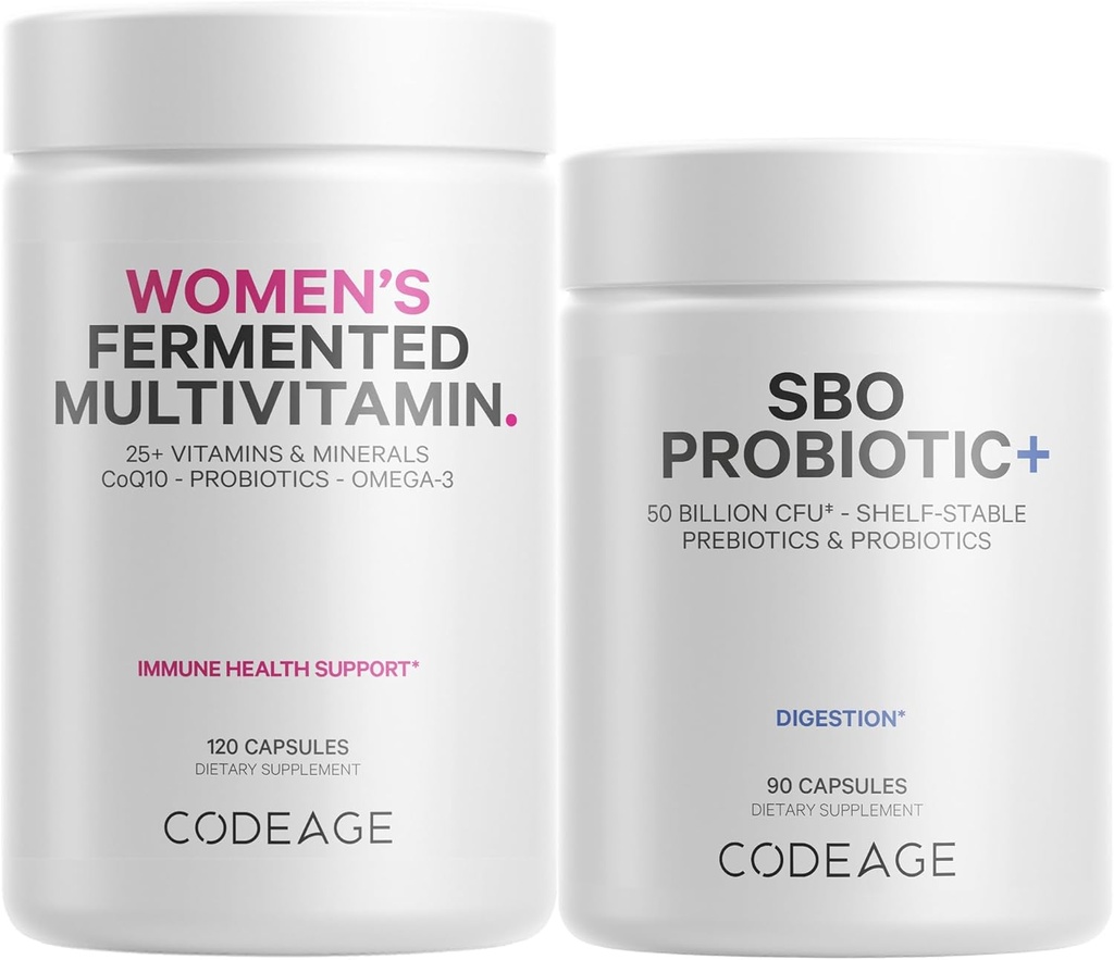 Codeage Daily Immune System Support Multivitaminas para mulleres + Probióticos Bundle
