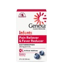 Genexa Infants' Clean Acetaminophen | Pediatrician Preferred Ingredients | Pain Reliever & Fever Reducer for Babies| Dye Free, 0% Artificial Additives | Delicious Organic Blueberry Flavor, 2 fl oz