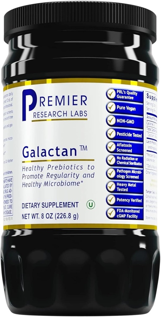 Premier Research Labs Galactan - Larch Arabinogalactan Powder for Men " Women, Prebiotic Fiber Powder for Healthy Gut Microbiome, Larch Tree Extract, Calcium - 8 oz