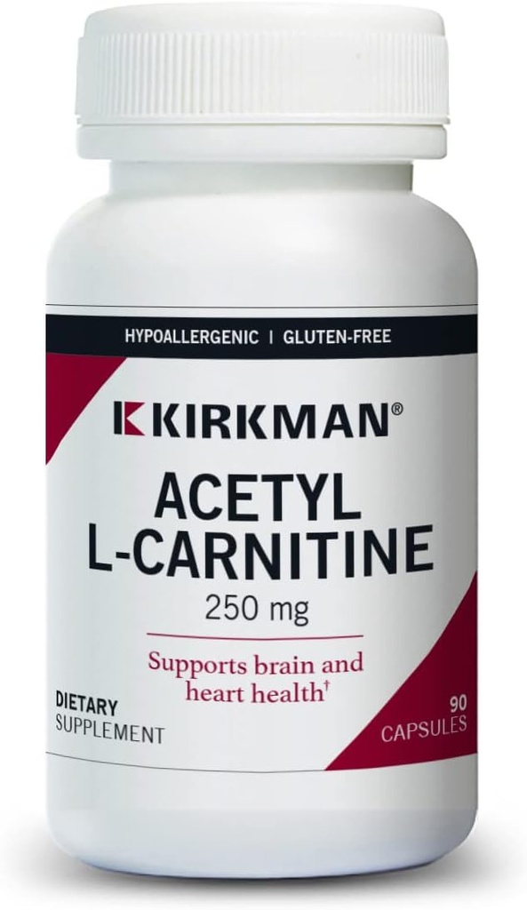 Kirkman - 乙酰L-Carnitine 250 mg - 90 capsules - 支持持续细胞能量生产 - 伪成型