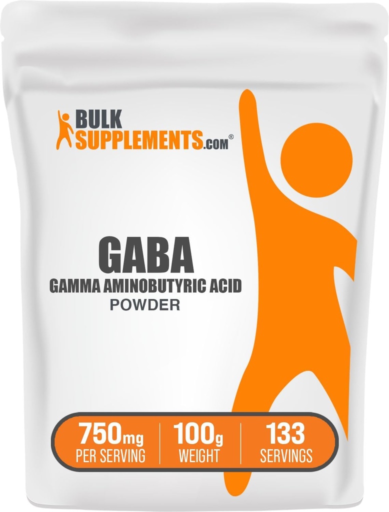 BulkSupplements.com GABA pulver - Gamma Aminobutyrisk syre, GABA Supplement, Aminosyre Supplement - Glutenfri, 750 mg per servering, 100g (3,5 oz) (Pack of 1)