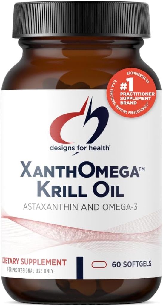 ออกแบบสําหรับสุขภาพ Xanthomaga - Krill Mil Pilter with 12mg Astaxanthin - Antooxidant, Phospholipids + EPA/DHA โอเมก้า 3 - Cardihological, Sythel Heal Heal Health Supples (60 Softlegels)