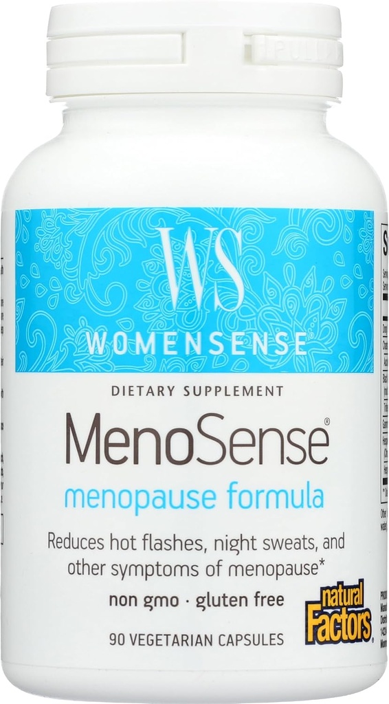 WomenSense MenoSense by Natural Factors, Natural supplement to Assistance Improve Menopause Symptoms, Vegan, Non-GMO, 90 Capsules