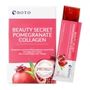 BOTO Beauty Secret Pomegranate Collagen 20g - Korean Beauty Collagen Jelly Stick, Low Molecular Fish Collagen, Pomegranate Flavored - Packs of 15