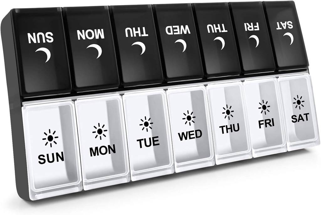 7 Day Pill Organizer 2 Times bir gün, böyük həftə AM Pill Box, Day Night Medicine Organizer, Pill Case iki gün, Pill Konteyner
