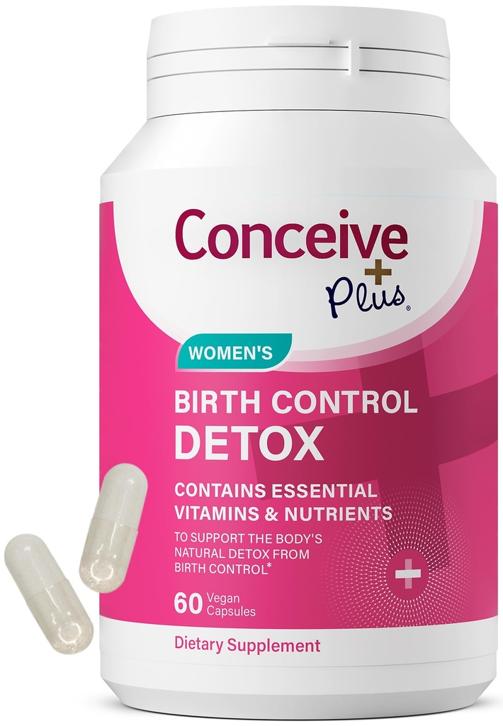 CONCEIVE PLUS Fertility Detox After Birth Control - Prenatal Vitamins for Women Trying to Conceive, Antioxidants, Folic Acid, 60 Capsules, 30 Day Program