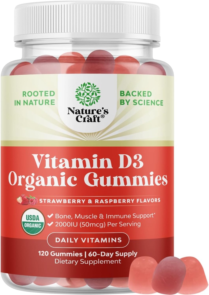 Thiên nhiên Craft gmmies cho người lớn - Daily Immunune hỗ trợ Gummies với Vegan D3IU D3 - USDA D3 cho người trưởng thành tốt không GM Gluten free 2 tháng cung cấp