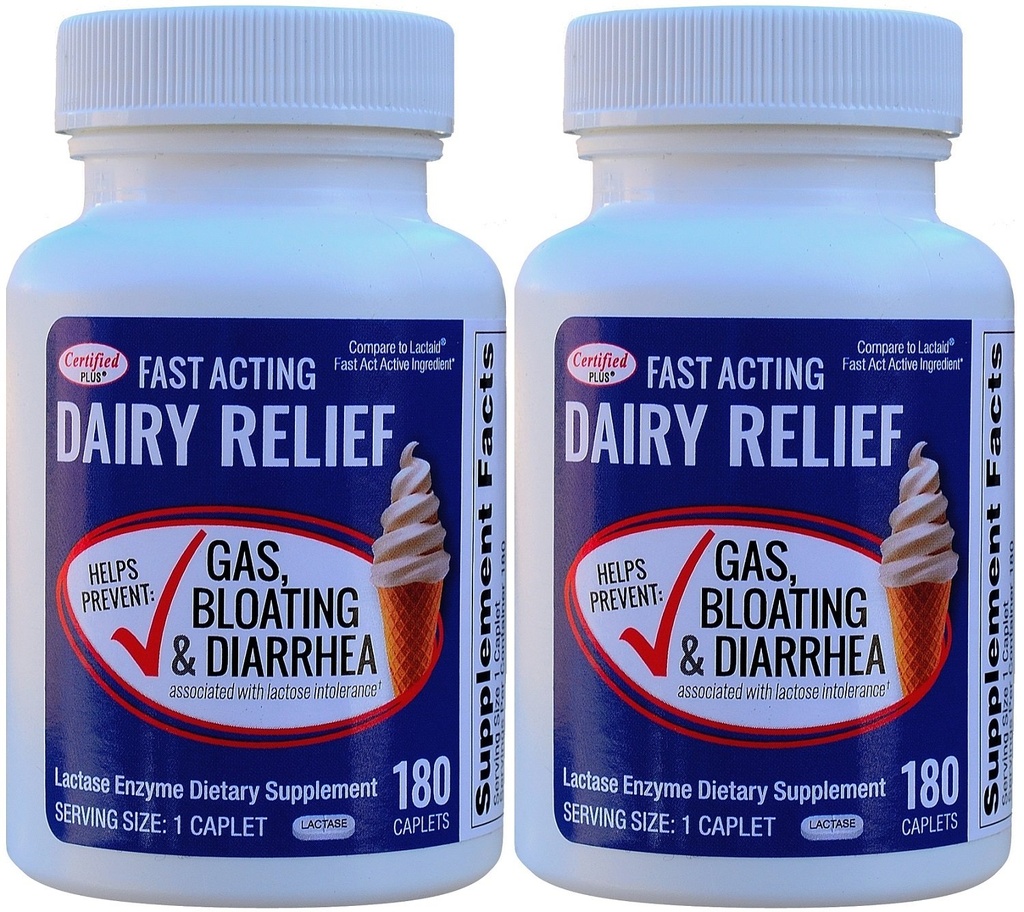Fast Acting Lactase 360 Caplets Generic Lactase Fast Act 9000 FCC Units per Caplet | Lactose Intolerance, Digestive Discomfort Relief, Lactase Enzyme, Maximum Strength