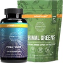 Primal Harvest Greens Powder & Vision Supplements for Women and Men Vision and Eye Support Complex with Lutein, Zeaksantiini Bundle