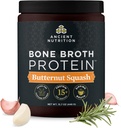 Ancient Nutrition Bone Broth Protein Powder, Butternut Squash, Grass-Fed Chicken e Beef Bone Broth Powder, 15g Protein Per Serving, soporta un Gut saudable, 15 servizos