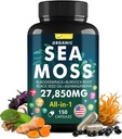 Sea Moss Capsules Complex with Black Seed Oil,Aşhwagandha,Burdock Root,Bladderwrack Ginger Vitamins Multimineral Supplement - Irish Wild Seamoss Pills Advanced Blend for Men&Women (150 Capsules)