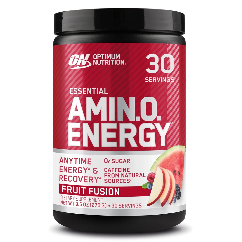 Optimum Nutrition Amino Energy - Pre Workout with Green Tea, BCAA, Amino Acids, Keto Friendly, Green Coffee Extract, Energy Powder - Fruit Fusion, 9.5 Ounce, 30 Servings (Packaging May Vary)
