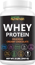 SHIFAA NUTRITION 2 Lbs Halal Whey Protein Powder Creamy Chocolate. 24g Proteína, 5g BCAAs e 420mg Glutamina. para a construción de músculos Lean e recuperación. Sen azucre, Keto-Friendly, sen glute, non-GMO