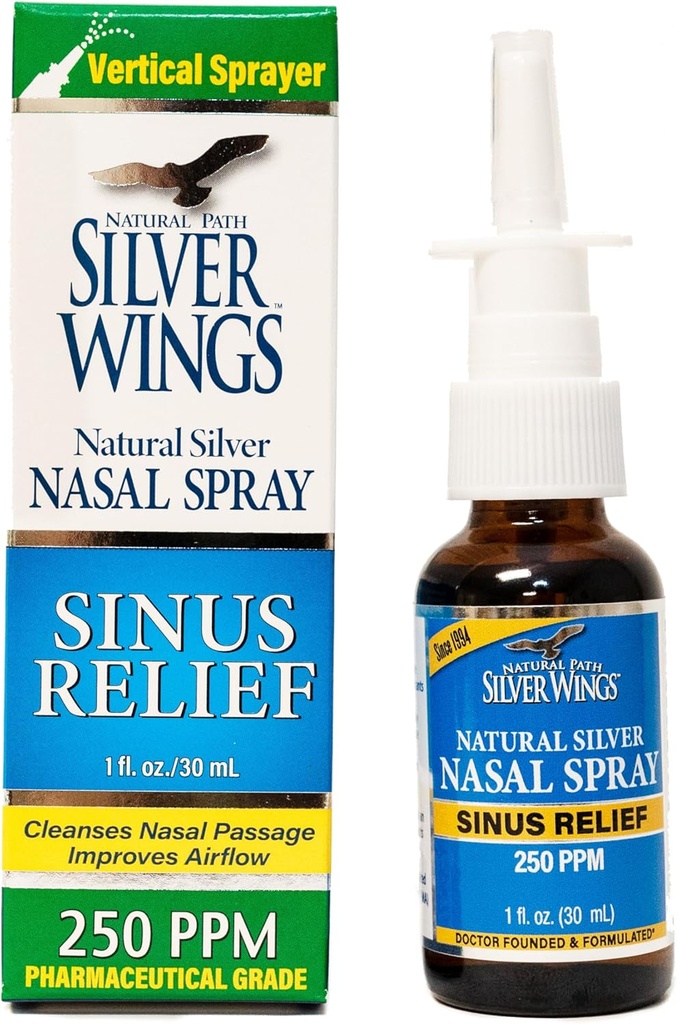Натуральний патч Silver Wings Sinus Relief Natural Silver Nasal Spray - 250ppm - 1oz