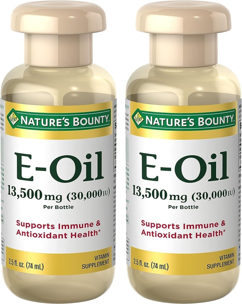 Nature 's Bounty Vitamin E Oil, podporuje imunitní a antioxidant, 30,000IU vitaminu E, Topical nebo oral, 2.5 fl Oz (balení po 2)