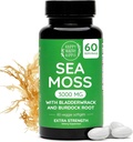 Feliç de salut Hippye Mar Moss Gel Capules 3000 mg (1 Daily)  İmunity, Energia Boond i contra la implementació de l'Energia Boond i Saderidor, Seemadmos Pills, Burddock Root, Bladerwrack Mader Spain, Vegan, 60 Ct