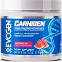 Evogen Carnigen - Premium Proszek karnityny 124; Wspiera Metabolizm tłuszczu i pobudza odzysk 124; Bezstymulantowy L Suplement karnityny Matrix z Acetylem L- Karnityna 124; Arbuz 124; 50 Służenie