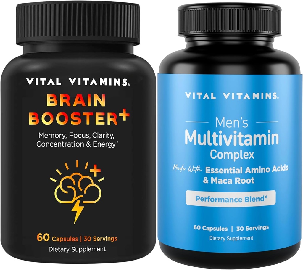 Vitaminas Vitales Brain Booster Plus + Multivitaminas de Hombre