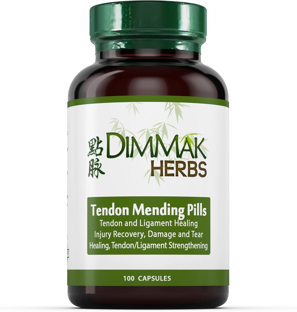 מוסמך אורגני Tendon Mending Pills: Tendon ו Ligament Regeneration ותיקון על ידי Dimmak Herbs - 100 Caps 500 מ"ג