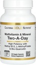 California Gold Nutrition Multivitamine et Minéral avec du méthyl B12, vitamine C, L-méthylFolat et bio-quercétine, deux jours A, 60 Capsules de Véggie