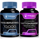 WELLNESS LABSRX Resveratrol Capsules 10000mg - Nattokinase Supplement Capsules - 5000 FU | Bundle