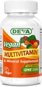 Deva Vegan Multivitamine en Mineraal Supplement - Once-Per-Day Formula with Greens - Vitaminen A, C, D, E, B Complex, High-Potency Formulatie voor dagelijkse gezondheid en wellness- 90 gecoate tabletten, 1-pack