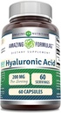 Formula harrigarriak Hyaluronic Acid 200 Mg Per Serve kapsulak osagarria | Ez-GMO | Gluten Free | Made in USA (60 Count)