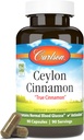 Carlson - Ceylon Cynamon, Suplementy cynamonowe, 500 mg, Cynamon Extract Pills, Ceylon Cynamon Kapsułki, 90 Kapsułki.