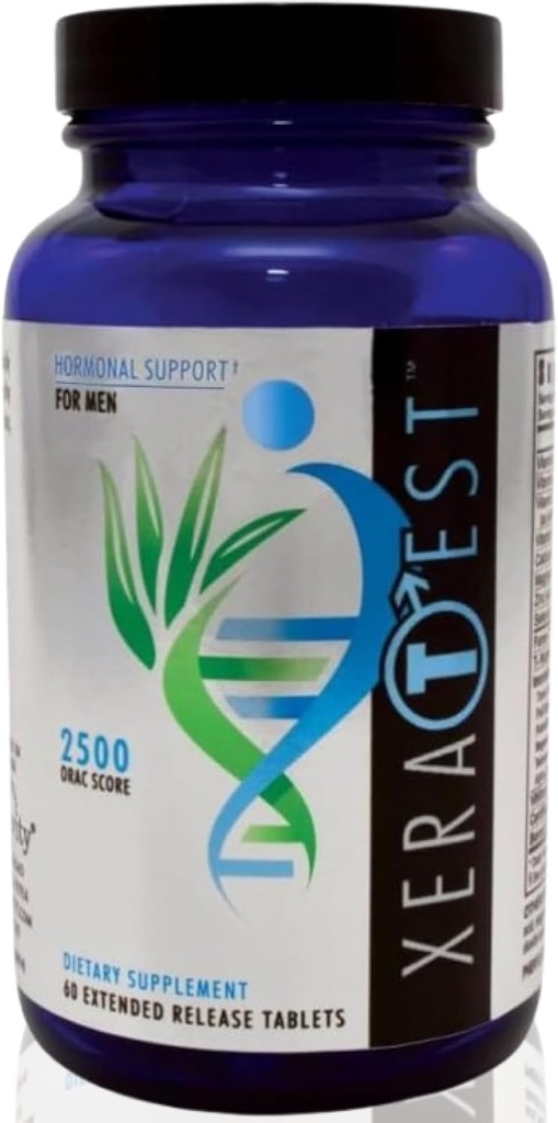 Youngevity XeraTest™ Hormonal Support for Men - Hormonal Wellness & Brain Health - with Fucoidan Blend, Whole Foods, Fenugreek - Hormone-Free Botanical Supplement - (60 Extended Release Tablets)